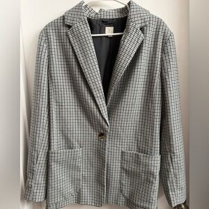 a new day Gray, White, and Blue Blazer Oversized Modern Fit